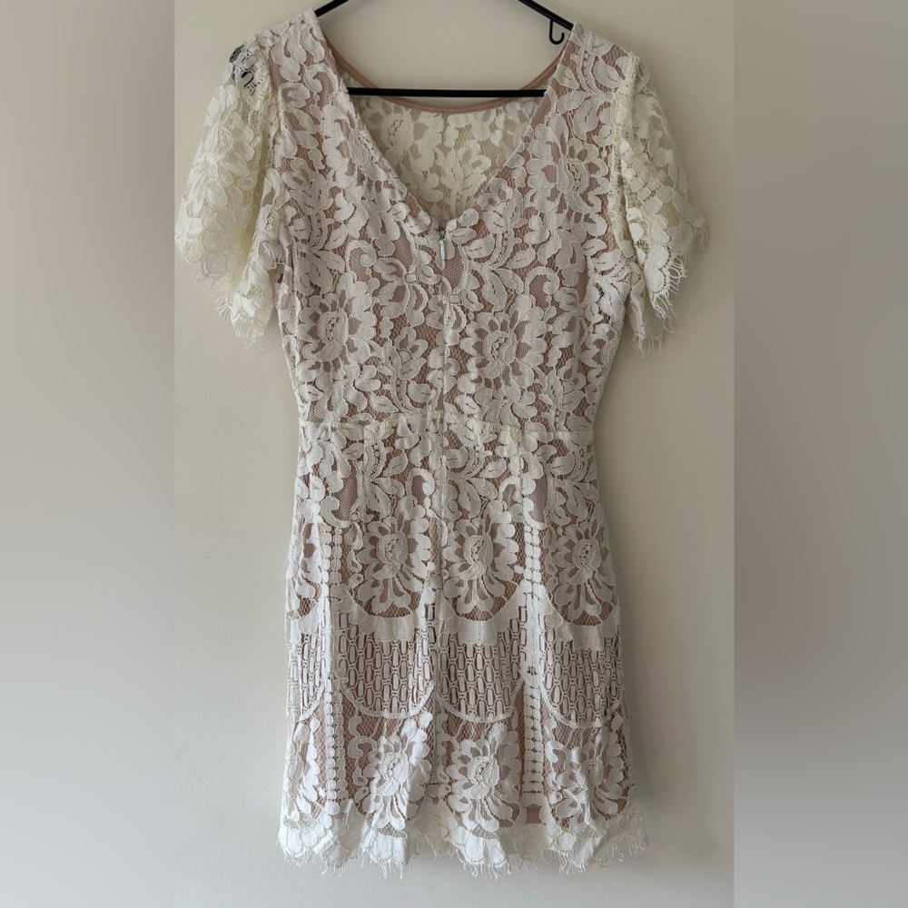 Lulu's Pink and White Lace Top